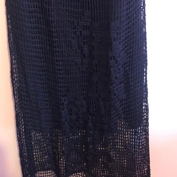 Guess size large Black Lace over Satin Spagetti Strap Dress - Picture 4 of 7